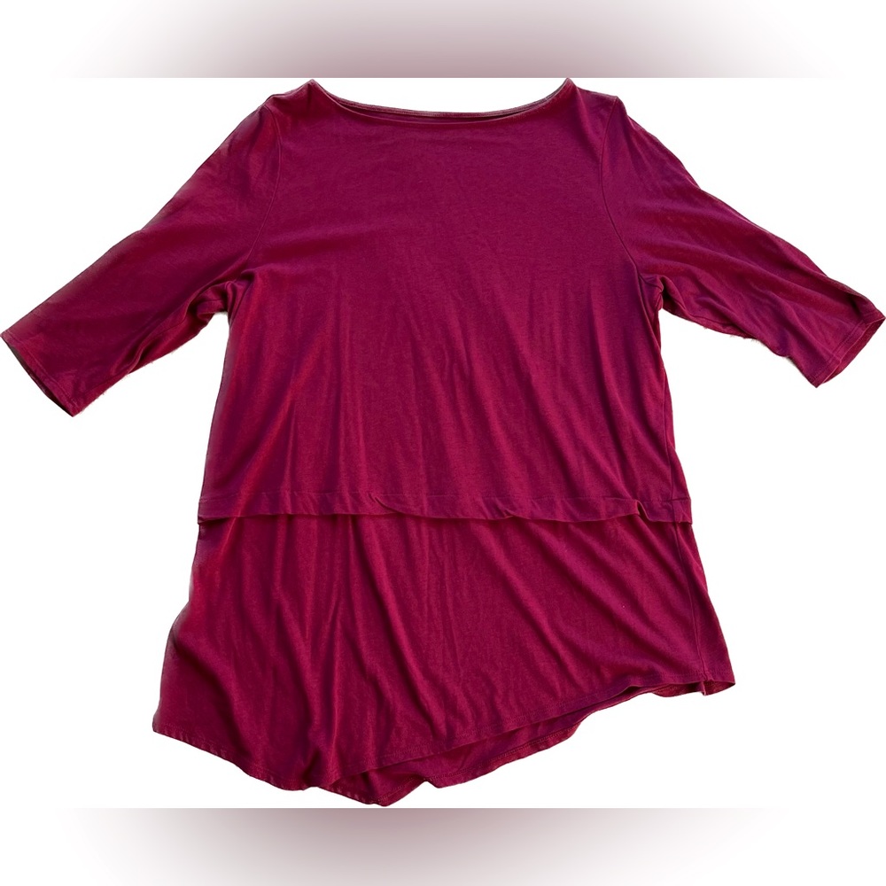 Pure Jill Boat Neck Top Purple Violet Size Large